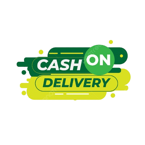 Logo with 'Cash on Delivery' text in green and yellow on a white background