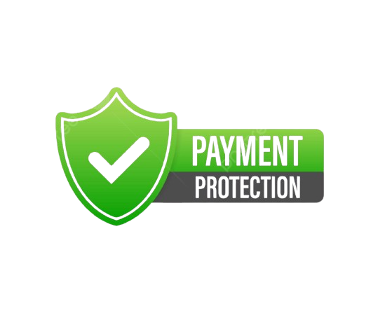Green shield icon with a white check mark and 'Payment Protection' text on a white background